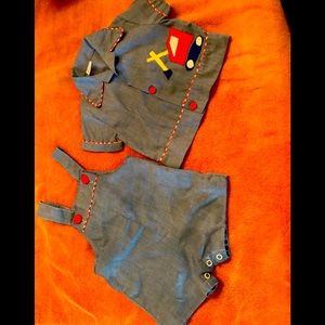 Vintage baby/child truck romper set